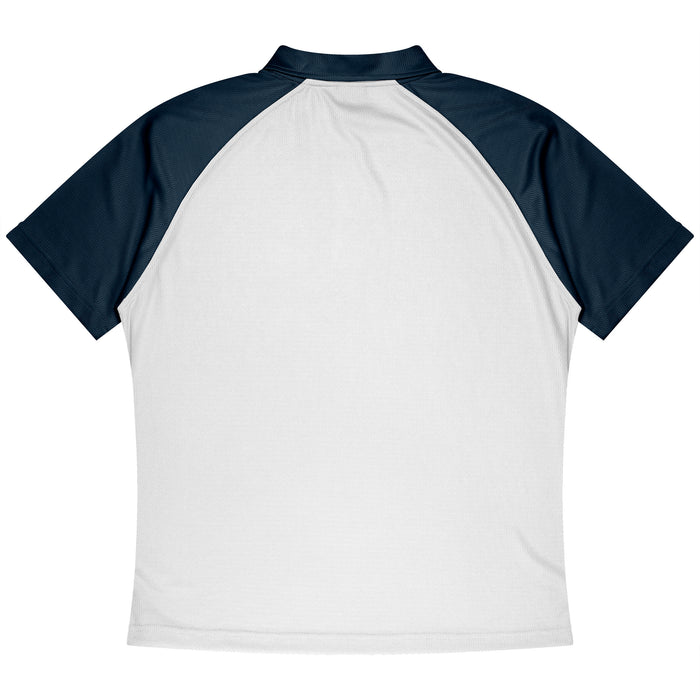 MANLY MENS POLOS - WHITE/NAVY